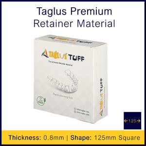 Taglus TUFF Retainer Material - 0.8mm x 125mm Square - 50 Sheets